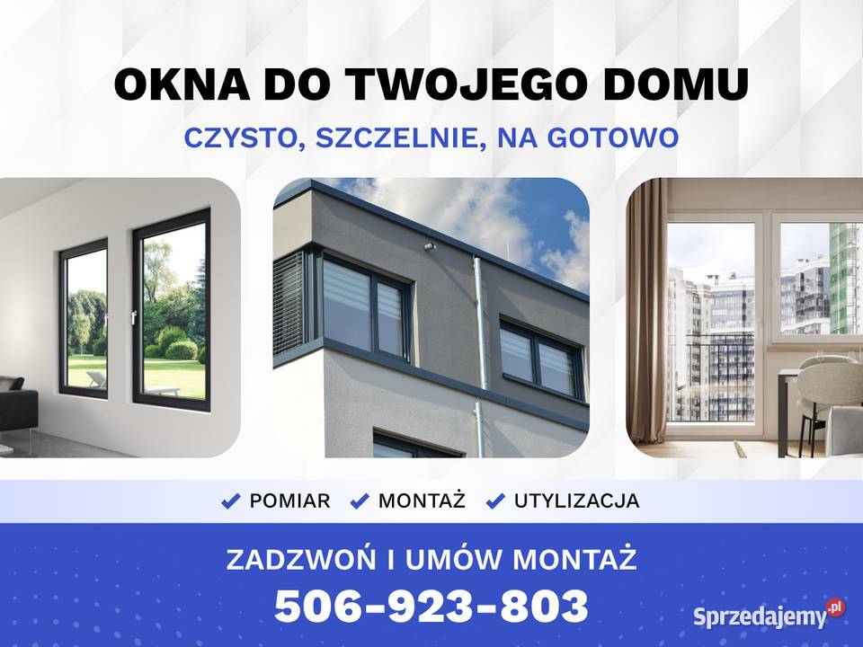 NOWE OKNA Z MONTAŻEM Darmowy Pomiar i Transport