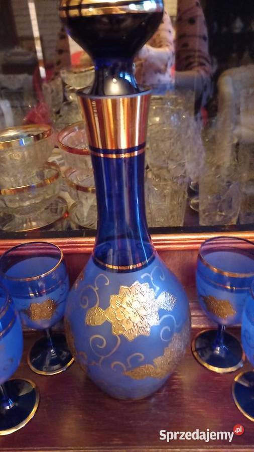 Komplet Bochemia kobalt I złoto mazowieckie Warszawa sprzedam