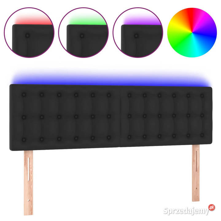 Zagłówek do łóżka z LED czarny 144x5x7888 Ramy i stelaże mazowieckie Warszawa sprzedam