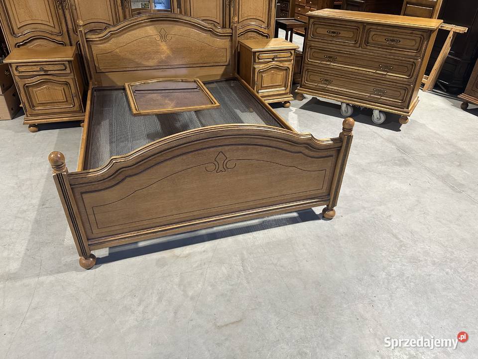 Dębowa sypialnia łóżko 140 szafki komoda szafa Meble do sypialni Sławoszewek sprzedam