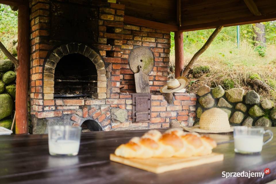 Urocze siedlisko z lasem i wzgórzem stawami