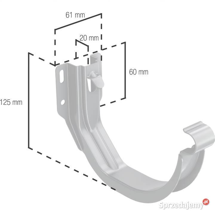 Bryza stal uchwyt rynny 125 mm czarny ral 9005