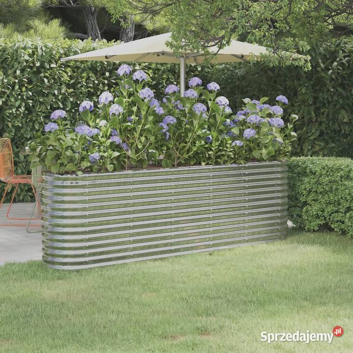 vidaXL Podwyższona donica stal ocynkowana