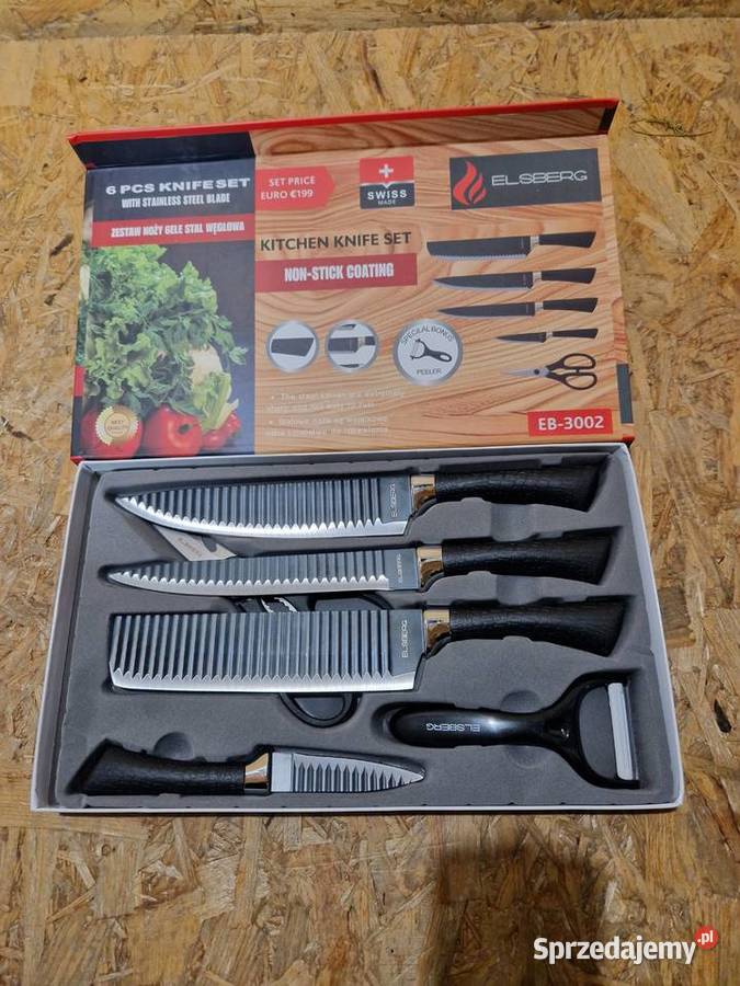 NOŻE KUCHENNE KARBOWANE OSTRE NOŻYCZKI Głogowa