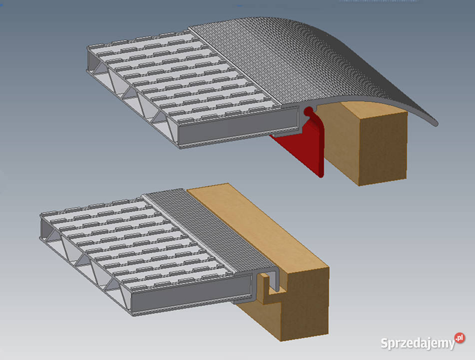 Najazdy aluminiowe frezowane 2300x340x40mm mocna Pozostałe Lubanie