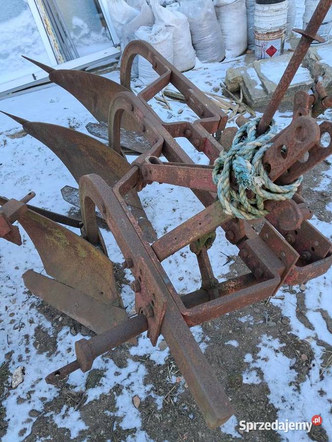 Pług 3 skibowy zabytkowy Fraugde Pługi Toruń