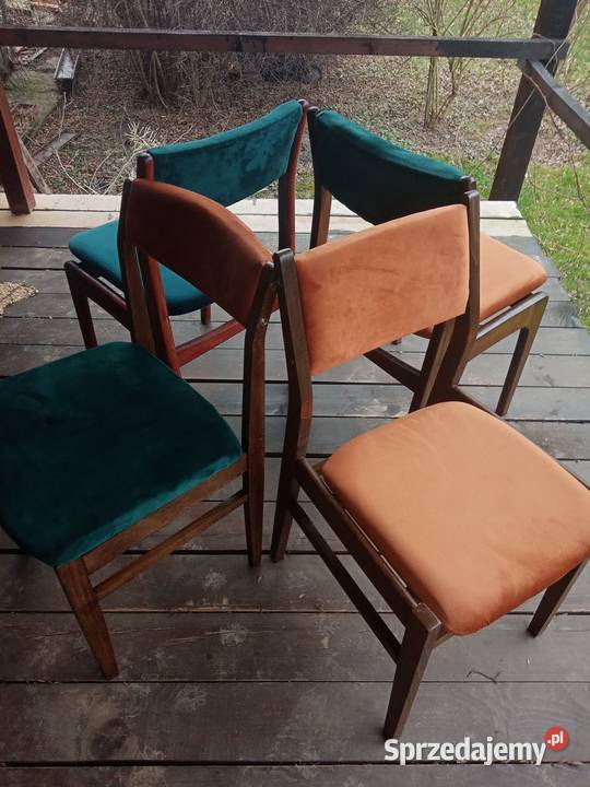 4 krzesła PRL renowacji 52cm Krzesła Krotoszyce