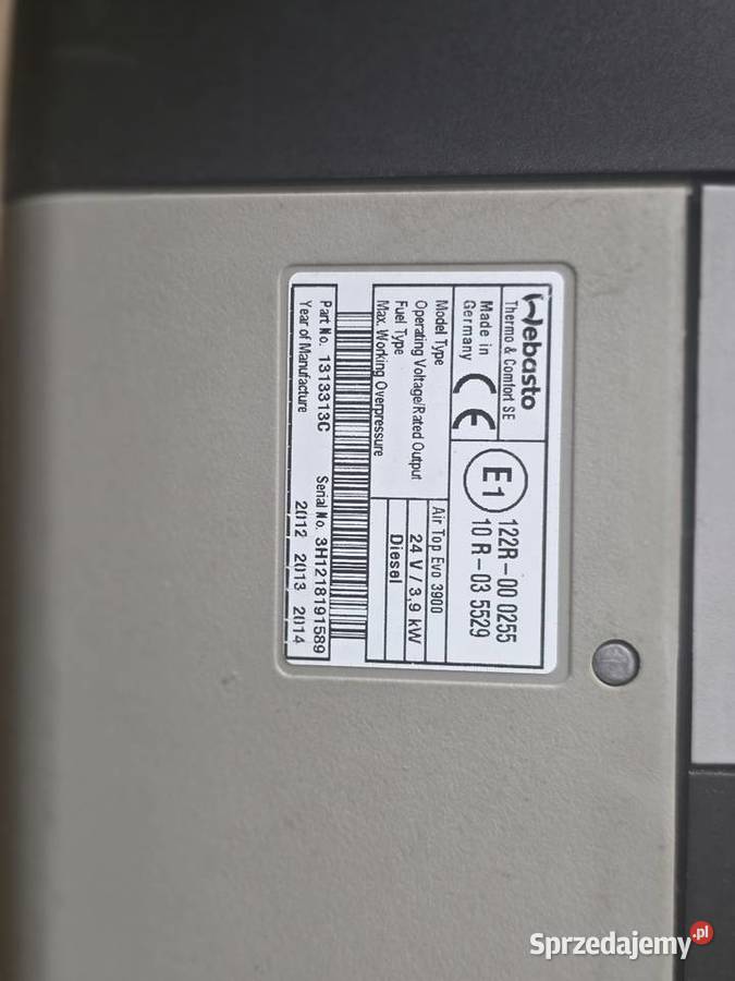 Webasto AirTop EVO 3900 24V Nowe 24h pracy ciężarowe Radomsko