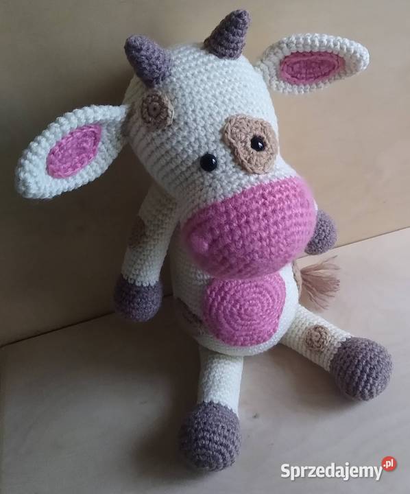 Krowa Krówka Amigurumi Crochet Maskotka Handmade Gdańsk sprzedam