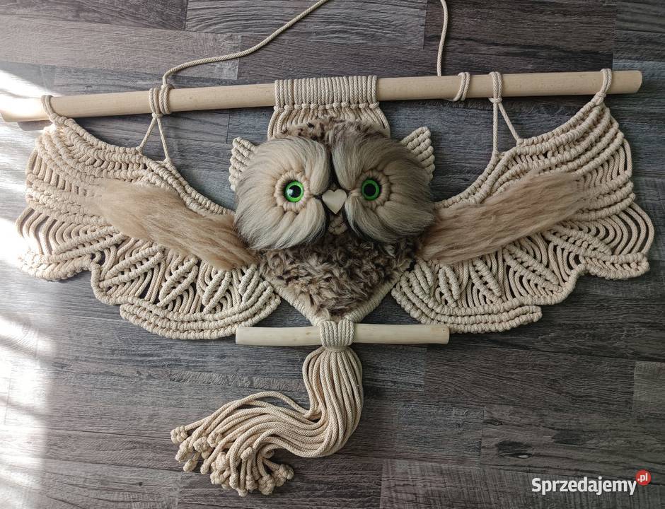 Sowa makrama Rękodzieło opolskie Nowy Las