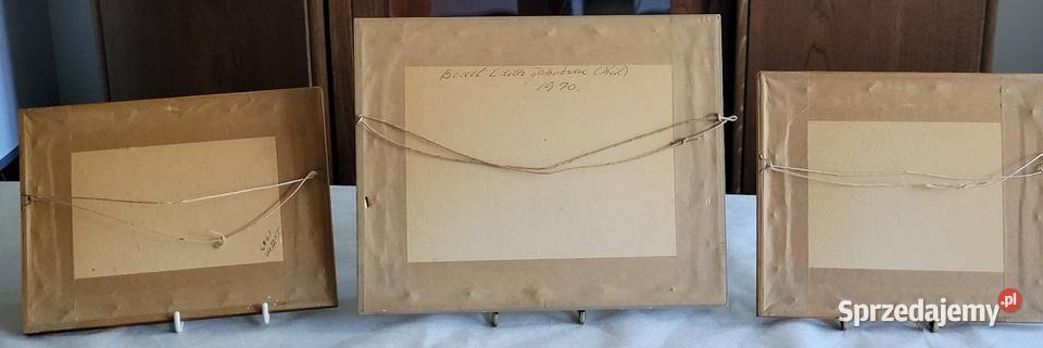 Urocze trzy obrazy haftowane ręcznie Polne Kraków sprzedam