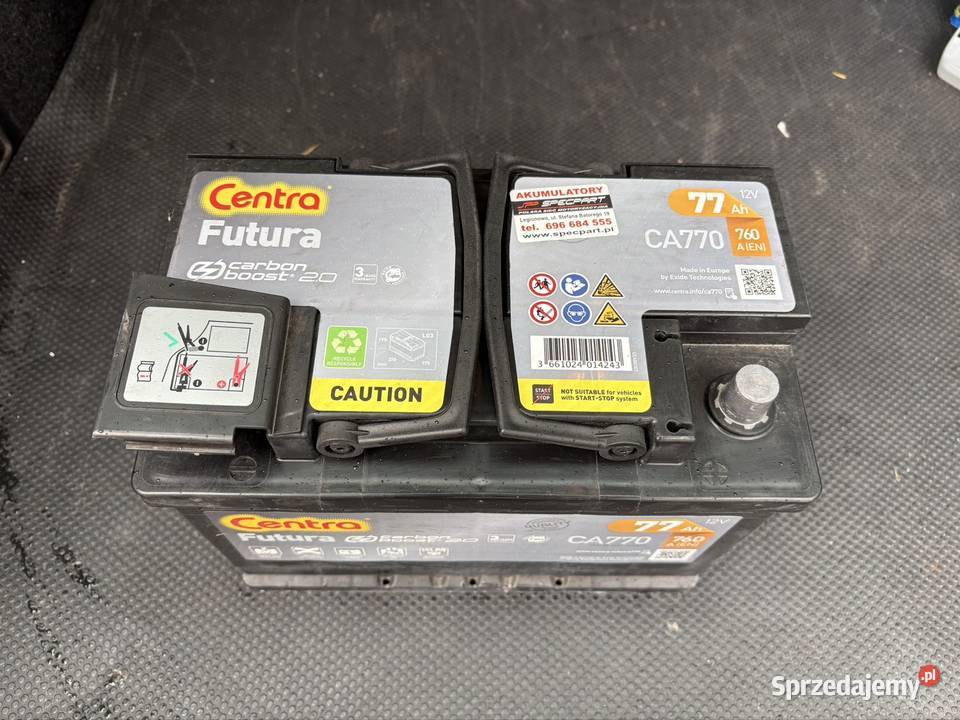 100 sprawny akumulator Centra Futura CA770 77Ah osobowe sprzedam