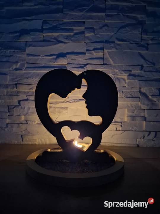 Świecznik dekoracja na walentynki