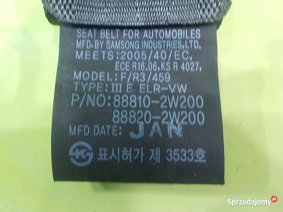 SANTA FE III 14r 5D pas bezpieczenstwa lewy osobowe mazowieckie