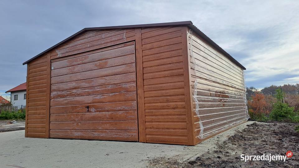 Garaż Blaszany Drewnopodobny Złoty Dąb Garaże Dąbrowa Górnicza