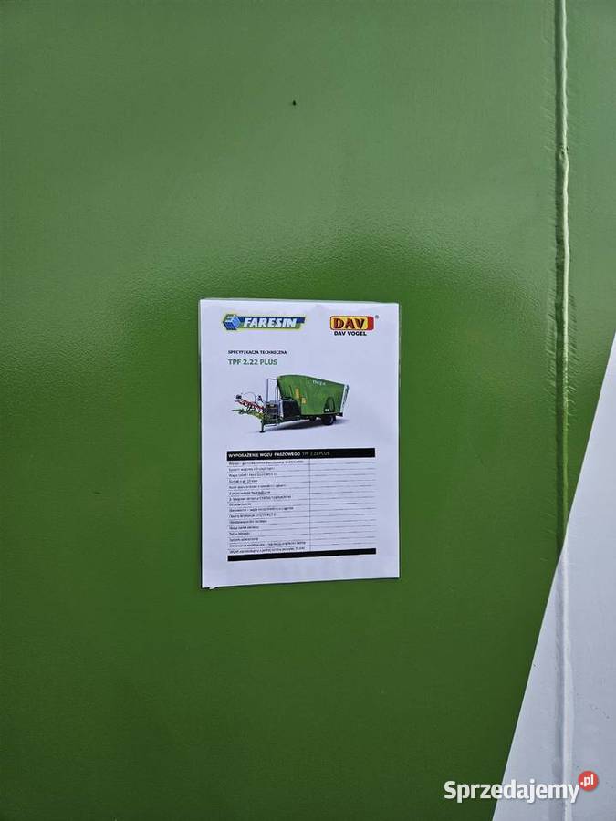 Wóz paszowy paszowóz Faresin TPF 222 NOWY