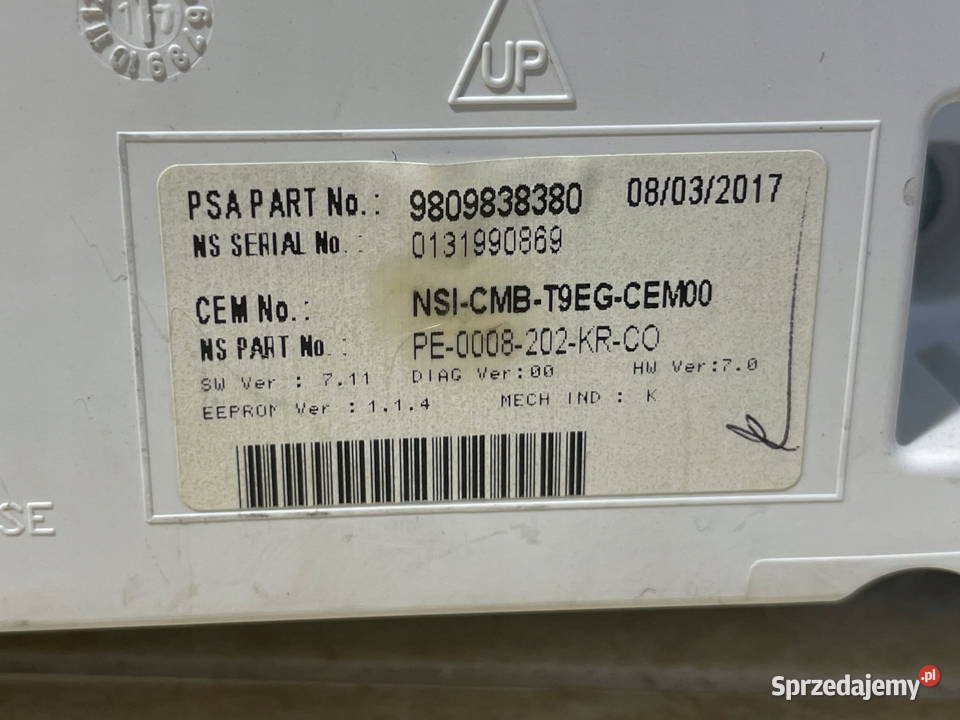 LICZNIK ZEGAR 9809838380 PEUGEOT 308 II T9 Liczniki i zegary Motoryzacja