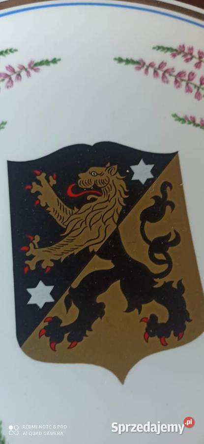 Talerz z herbami miast szwedzkich Gefle Sweden Gdańsk