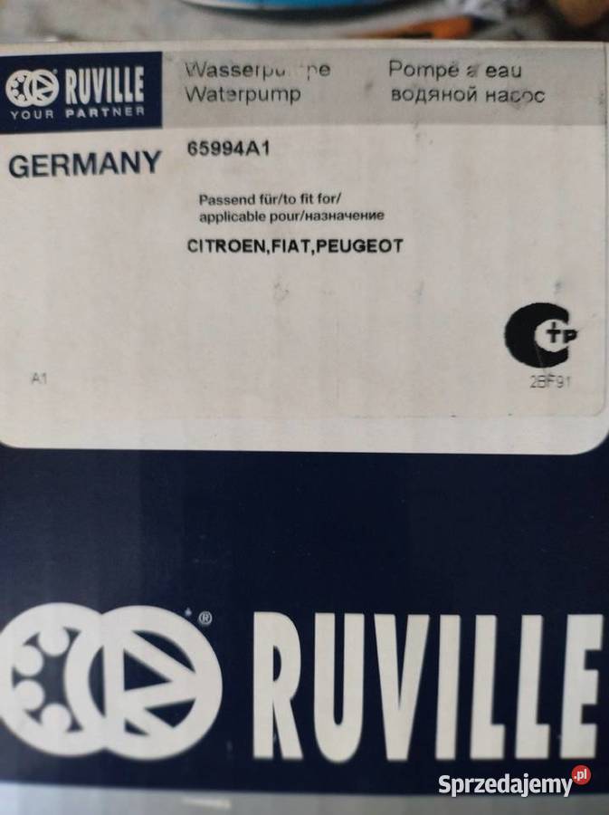 Pompa wody ruville 65994A1 Citroen fiat peugeot