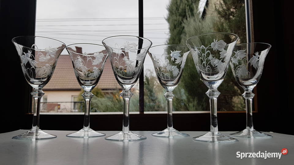 Szklane szlifowane kieliszki ok 200 ml śląskie sprzedam