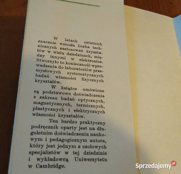 Doświadczalna fizyka kryształów W A Wooster pomorskie Gdańsk