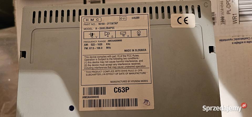 Oryginalne radio Hyundai IX 35 z 2010 r