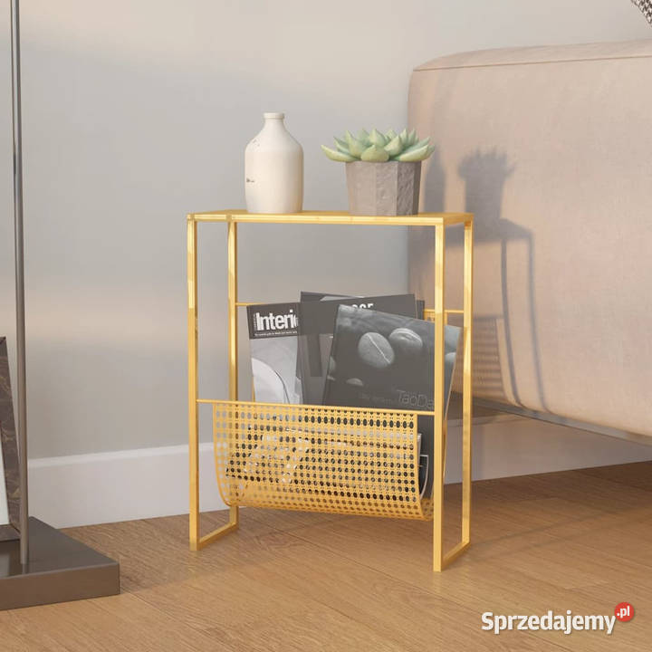 Stojak na gazety złoty 35x15x45 stal WM331669 Warszawa