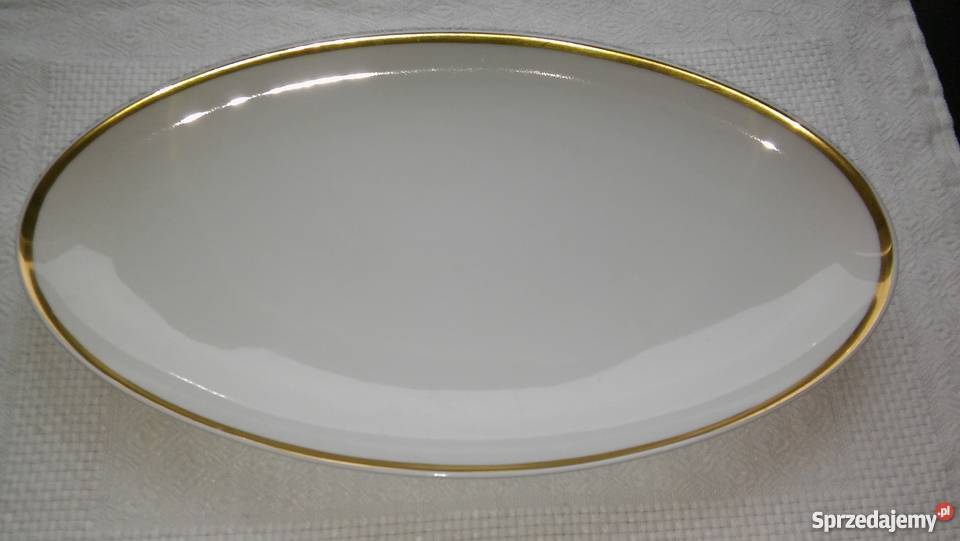 półmisek talerz biała porcelana ze złoceniami biały Ceramika i szkło Gdańsk