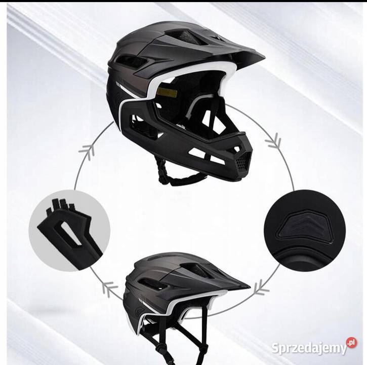 Kask rowerowy pełno twarzowy tytanowy Nowy 5862 Łódź