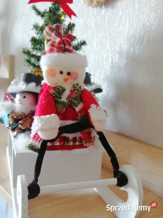 Stroik świąteczny oświetlony na saniach Ozdoba Katowice