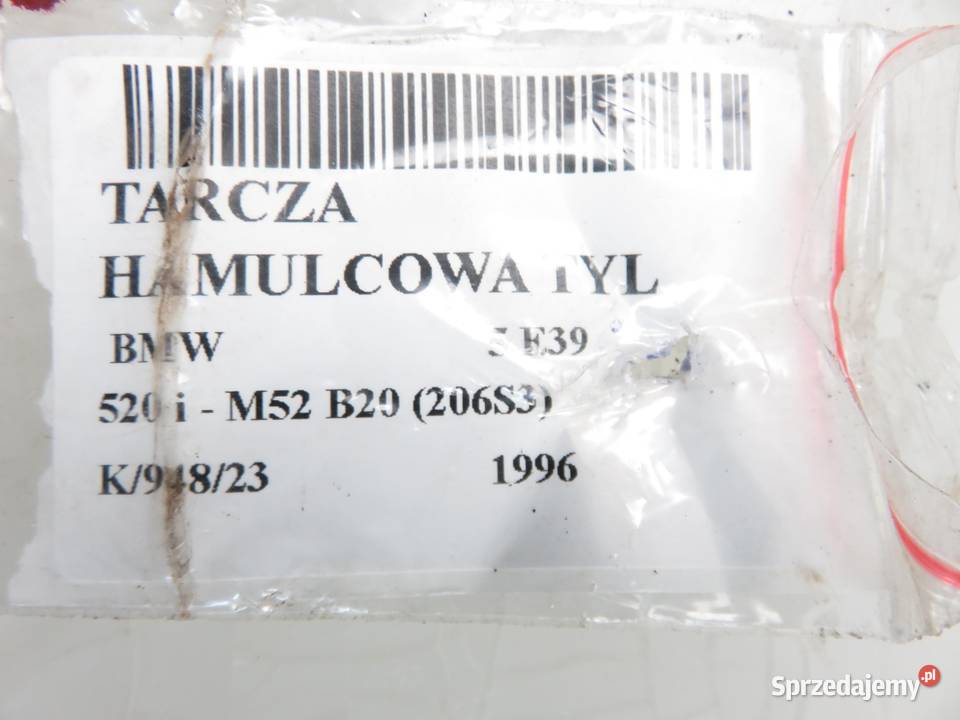 TARCZE HAMULCOWE TYŁ BMW 5 E39 małopolskie