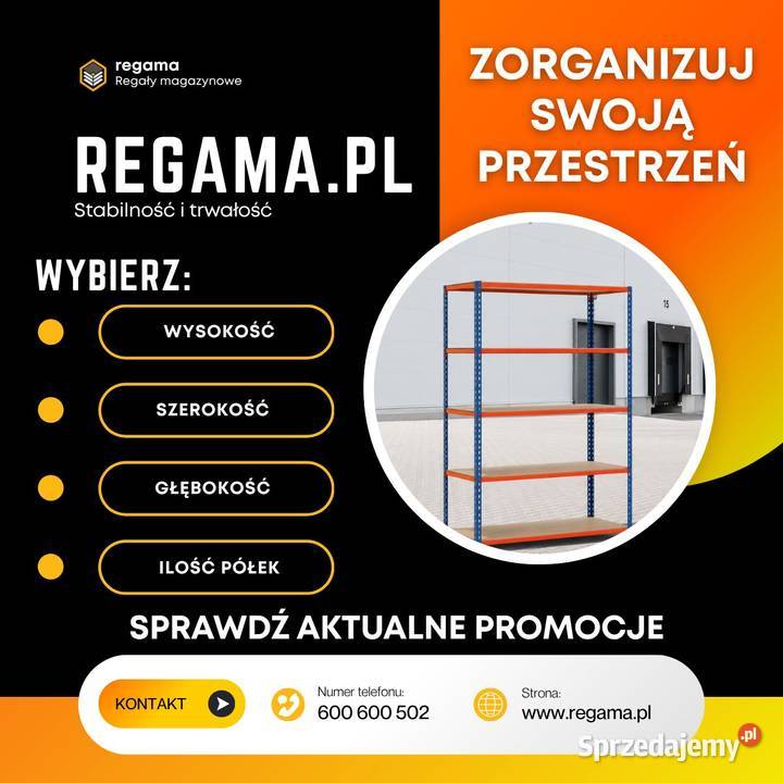 Regał magazynowy 1981x1231x620mm 8P WIÓR 590 B