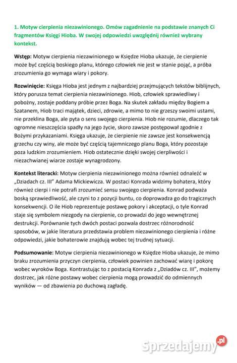 Notatki do matury z języka polskiego