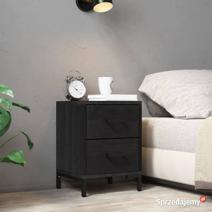 Szafka nocna czarna 36x30x45 drewno sosnowe Warszawa