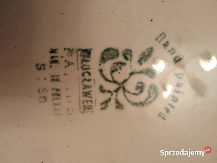 Fajansowe talerze na ścianę Koło i Włocławek niebieski Wrocław
