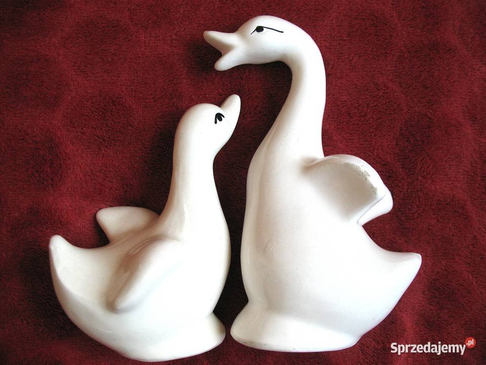 Gąski łabędzie porcelana 14 i 10 biały sprzedam