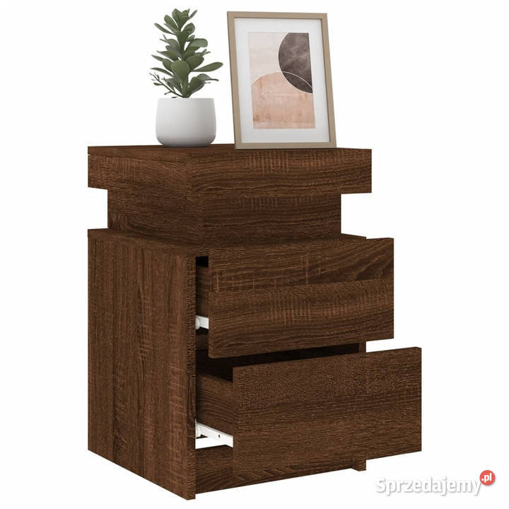 Szafki nocne z LED 2 brązowy dąb 35x39x55 Warszawa sprzedam