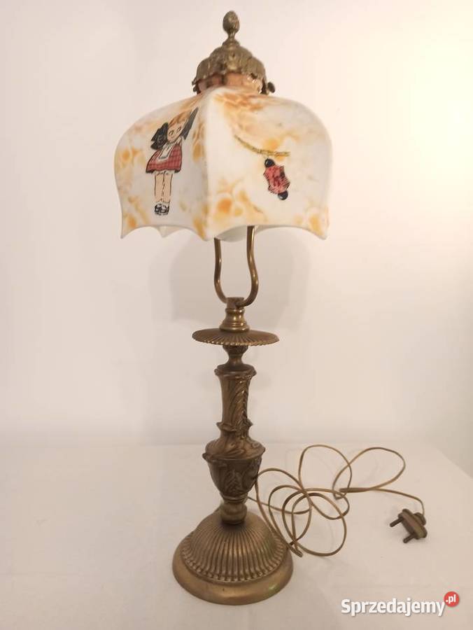 Stylowa lampa stojąca brąz lampka Budzyń sprzedam