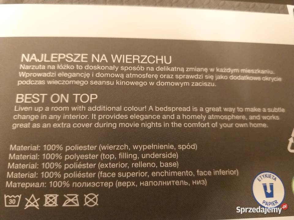 NAJTANIEJ Narzuta Na Łóżko Kapa 200 x 220 Wzór 5 Zabrze sprzedam