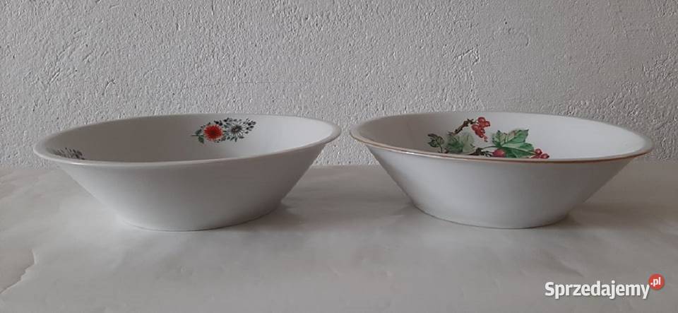 Talerze porcelana duży półmisek i okrągła miska Konstancin-Jeziorna