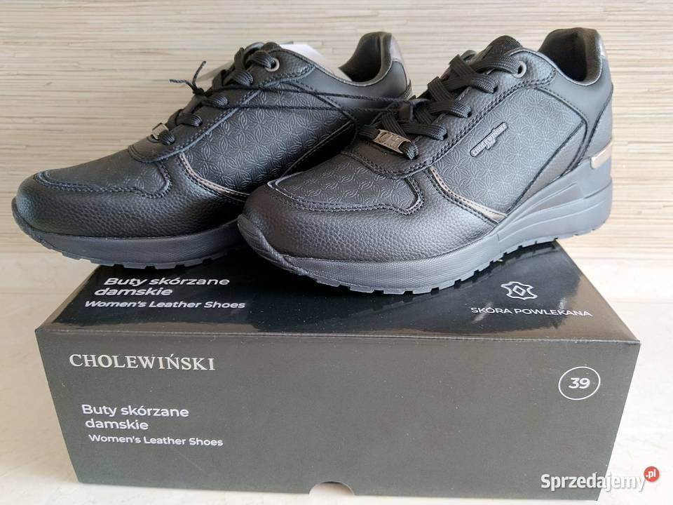 NOWE Damskie buty skórzane sznurowane wiązane Zabrze