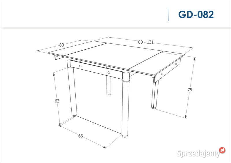 Stół szklany rozkadany Stoły, krzesła, biurka Gniezno sprzedam