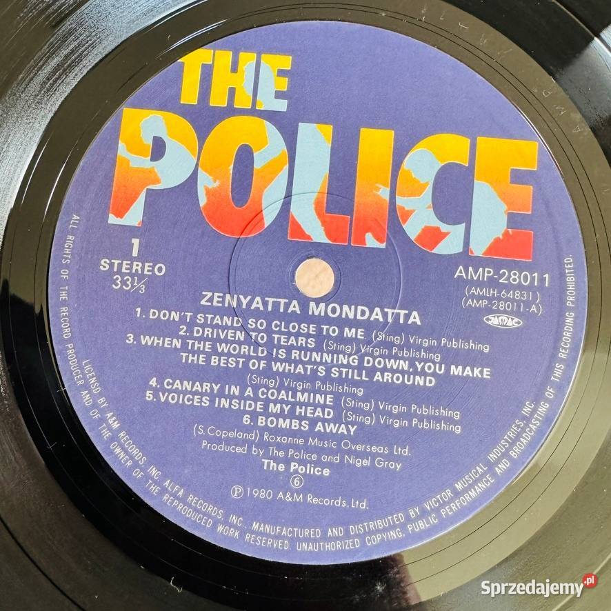 The Police Zenyatta Mondatta EXEX Japan Obi LP rock Łódź