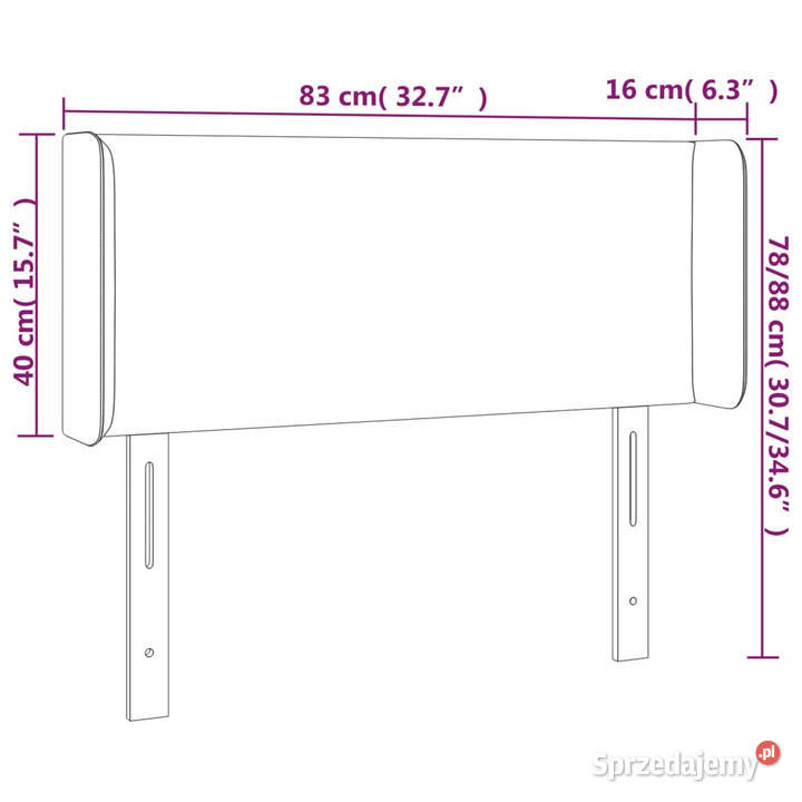 Zagłówek do łóżka z LED czarny 83x16x7888 Warszawa