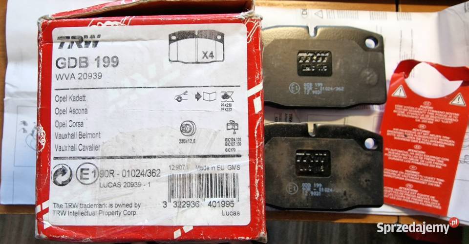 Klocki Hamulcowe TRW GDB199 Opel Corsa Astra Wałbrzych