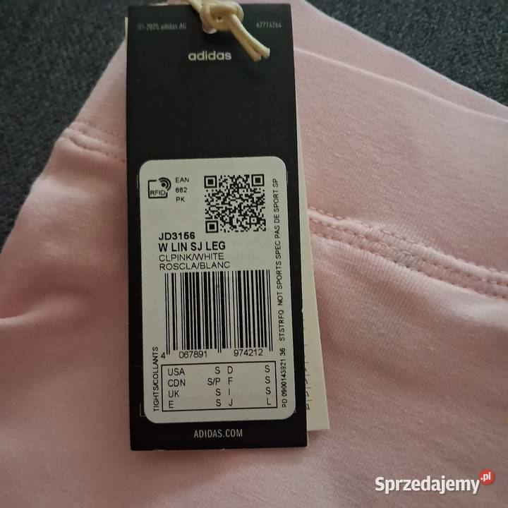 Leginsy bawełniane Adidas rozmiar S różowy Rzeszów