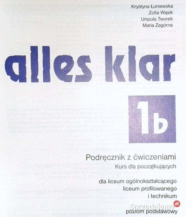 Alles klar 1B Podręcznik z ćw Kurs Chełm
