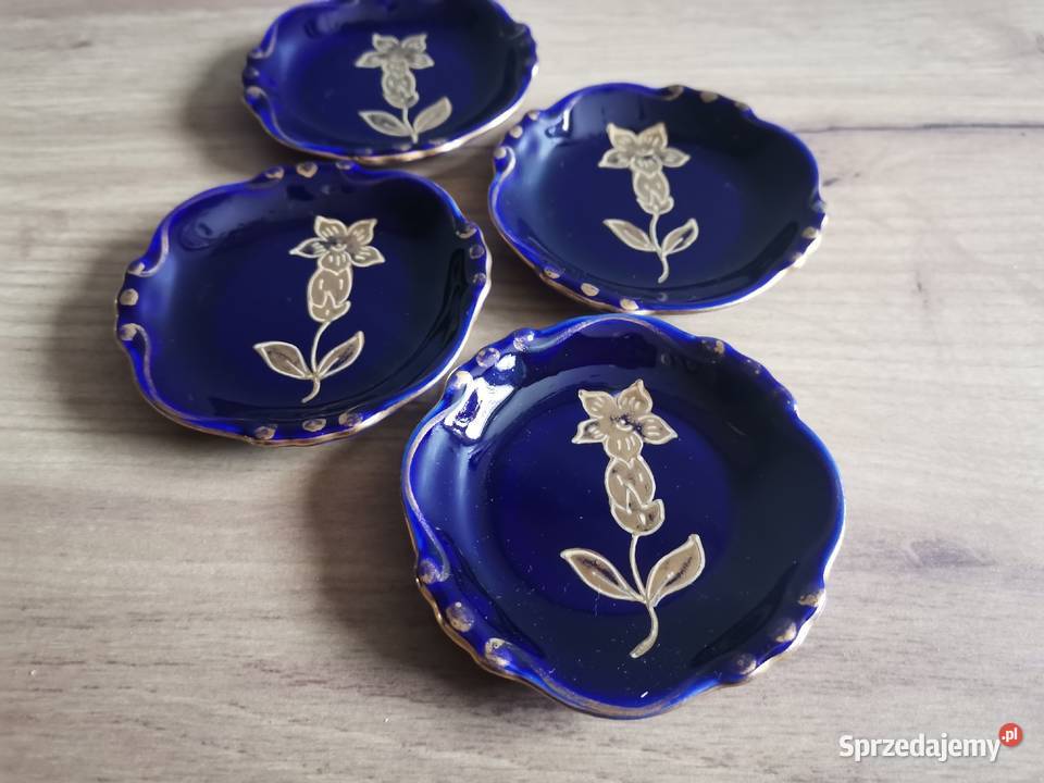 Stara kobaltowa porcelana Ilmenau 4 złocone Siemianowice Śląskie sprzedam