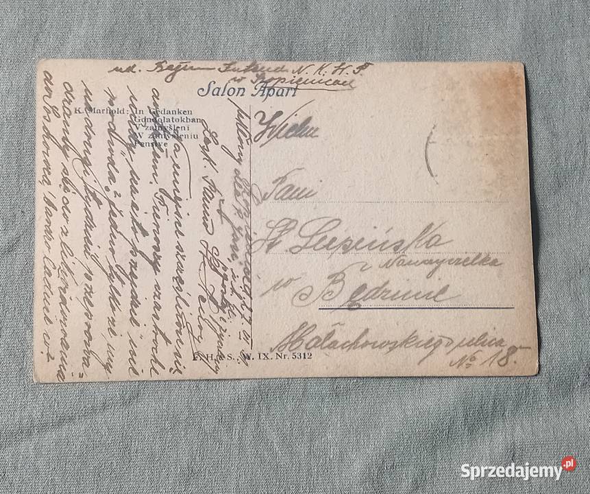 Pocztówka K Marhold W zamyśleniu początek XX w Koźminek sprzedam