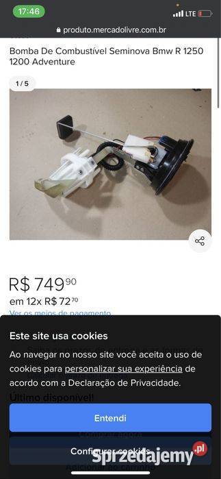 Bmw R1200 R1250 GS Adventure Bak Pompa Paliwa Poznań